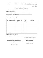 MẪU BÁO CÁO THU THẬP DỮ LIỆU pps