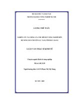 Nghiên cứu tác động của việc thu hồi đất nông nghiệp đến hộ nông dân huyện lục nam, tỉnh bắc giang