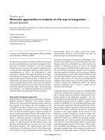 Molecular approaches to malaria: on the way to integration Zbynek Bozdech ppsx