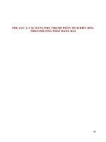 PHỤ LỤC 2: CÁC BẢNG PHỤ TRỢ ĐỂ PHÂN TÍCH ĐIỀU HÒA THEO PHƯƠNG PHÁP HÀNG docx