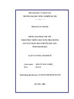 Những giải pháp chủ yếu nhằm phát triển chăn nuôi theo hướng sản xuất hàng hoá ở huyện hậu lộc, tỉnh thanh hoá