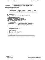 GIÁO ÁN TIẾNG ANH LỚP 7 - PHẦN 7 pdf