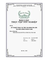 Quản trị Kỹ thuật phục vụ tiệc và đoàn ăn lớn tại Nhà hàng B&C Hà Nội