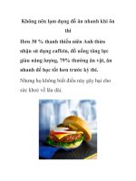 Không nên lạm dụng đồ ăn nhanh khi ôn thi doc