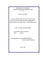 Ứng dụng phương pháp toán tối ưu để xác định quy mô, cơ cấu sử dụng đất nông nghiệp hợp lý trên địa bàn huyện thạch thất – thành phố hà nội