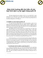 Giáo trình hướng dẫn tìm hiểu về các loại hình dịch vụ tại ngân hàng quốc tế phần 1 ppt