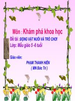 Giáo trình điện tử mầm non: Trò chơi về động vật ppsx
