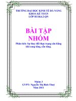 Bài tập nhóm: Phân tích Sự thay đổi thực trạng cân bằng khi cung tăng, cầu tăng. pps