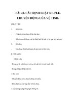 BÀI 40. CÁC ĐỊNH LUẬT KE-PLE. CHUYỂN ĐỘNG CỦA VỆ TINH ppt
