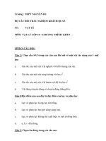 CÂU HỎI TRẮC NGHIỆM - VẬT LÝ - THPT NGUYỄN DU potx
