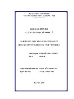 Nghiên cứu một số giải pháp trợ giúp cho các huyện nghèo của tỉnh thanh hoá