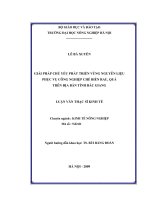 Giải pháp chủ yếu phát triển vùng nguyên liệu phục vụ công nghiệp chế biến rau, quả trên địa bàn tỉnh bắc giang