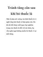 Tránh tăng cân sau khi bỏ thuốc lá potx