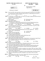 KIỂM TRA HỌC KÌ I (10-11) Môn HÓA KHỐI 12 pdf