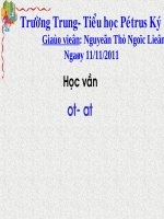 Giáo án điện tử tiểu học: Tập đọc vần ot, at doc