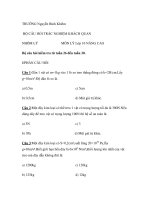 CÂU HỎI TRẮC NGHIỆM VẬT LÝ MÔN LÝ TRƯỜNG Nguyễn Bỉnh Khiêm pptx