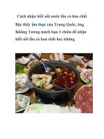 Cách nhận biết nồi nước lẩu có hóa chất pdf