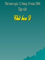 Giáo án điện tử tiểu học: Tập viết chữ hoa D pptx