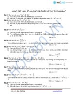 KHẢO SÁT HÀM SỐ VÀ CÁC BÀI TOÁN VỀ SỰ TƯƠNG GIAO ppt