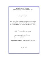 Thực trạng và đề xuất sử dụng đất nông lâm nghiệp vùng gò đồi theo hướng phát triển trang trại trên địa bàn huyện hải lăng  tỉnh quảng trị đến năm 2020