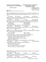 ĐỀ KIỂM TRA HỌC KỲ I NĂM HỌC 2011 Môn thi: HÓA HỌC – Mã đề thi: 001 pps