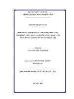 Nghiên cứu ảnh hưởng của phát triển khu công nghiệp đến việc làm của lao động nông thôn ở vùng đông huyện chương mỹ  thành phố hà nội