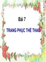 Giáo án điện tử tiểu học: Trang phục thể thao pot
