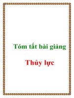 Tóm tắt bài giảng Thủy lực pptx