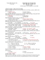 ĐỀ THI HỌC KÌ I NĂM HỌC 2011 MÔN : HÓA HỌC 12 NÂNG CAO pps