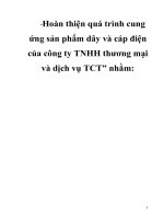 Hoàn thiện quá trình cung ứng sản phẩm dây và cáp điện của công ty TNHH thương mại và dịch vụ TCT