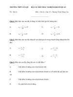 BỘ CÂU HỎI TRẮC NGHIỆM NÂNG CAO - TRƯỜNG THPT LÊ LỢI ppt