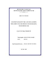 Giải pháp giải quyết việc làm cho lao động nông thôn vùng thu hồi đất huyện hoài đức, thành phố hà nội đến năm 2020