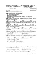 ĐỀ KIỂM TRA HỌC KỲ I NĂM HỌC 2011 Môn thi: HÓA HỌC – Mã đề thi: 002 pps