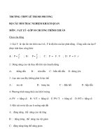 CÂU HỎI TRẮC NGHIỆM TRƯỜNG: THPT LÊ THÀNH PHƯƠNG pot