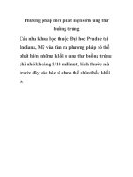 Phương pháp mới phát hiện sớm ung thư buồng trứng pdf