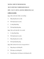 CÂU HỎI TRẮC NGHIỆM NÂNG CAO TRƯỜNG: THPT LÊ THÀNH PHƯƠNG ppsx