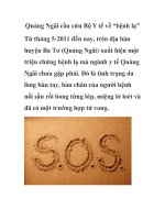 Quảng Ngãi cầu cứu Bộ Y tế về “bệnh lạ” pot