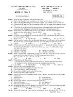 KIỂM TRA HỌC KỲ I (10-11) MÔN HÓA KHỐI 12 - KHỐI 12 CB + D pptx