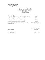 ĐỀ THI KẾT THÚC MÔN MÔN HỌC: KỸ THUẬT TRUYỀN THANH TRUYỀN HÌNH Lớp : 12TCDV01