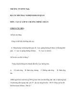 CÂU HỎI TRẮC NGHIỆM TRƯỜNG PT DTNT Tỉnh pot