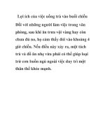 Lợi ích của việc uống trà vào buổi chiều potx