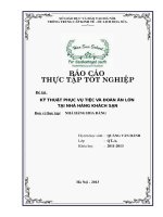 Quản trị Kỹ thuật phục vụ tiệc và đoàn ăn lớn tại Nhà hàng Hoa Đăng