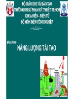 Năng lượng tái tạo - Phần 1 pdf