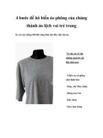 4 bước để hô biến áo phông của chàng thành áo lệch vai trẻ trung potx