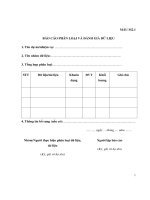 MẪU BÁO CÁO PHÂN LOẠI VÀ ĐÁNH GIÁ DỮ LIỆU potx