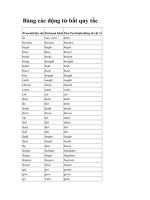 Bảng các động từ bất quy tắc pot