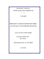 Hiện trạng và một số giải pháp phát triển sản xuất rau an toàn trên địa bàn hà nội