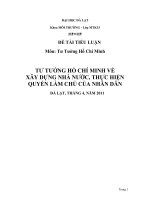 TƯ TƯỞNG HỒ CHÍ MINH VỀ XÂY DỰNG NHÀ NƯỚC, THỰC HIỆN QUYỀN LÀM CHỦ CỦA NHÂN DÂN doc