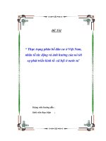 Đề tài “ Thực trạng phân bố dân cư ở Việt Nam, nhân tố tác động và ảnh hưởng của nó tới sự phát triển kinh tế- xã hội ở nước ta” pptx