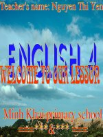 Giáo án điện tử tiểu học môn tiếng anh: Trò chơi về từ vựng doc